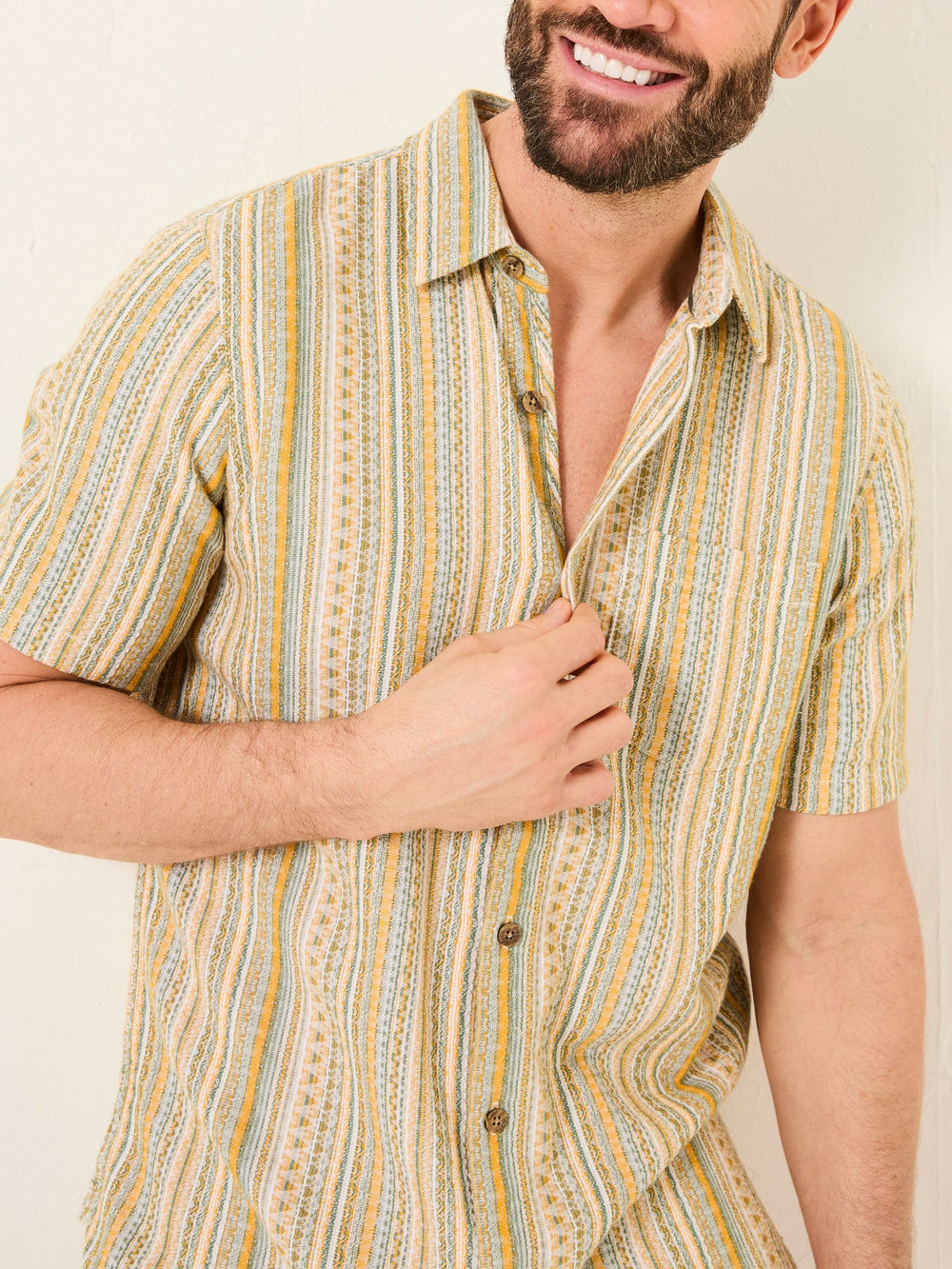 Yellow Stripe Short Sleeve Holt Stripe Shirt
