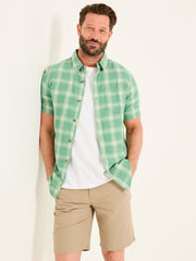 Green Short Sleeve Basel Check Shirt