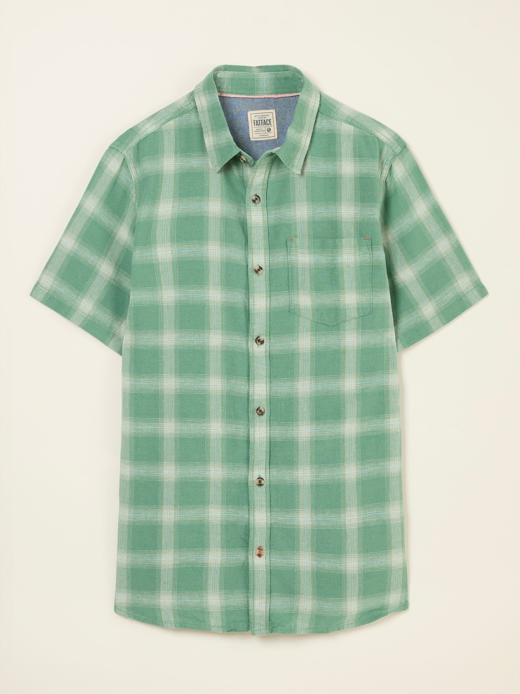 Green Short Sleeve Basel Check Shirt