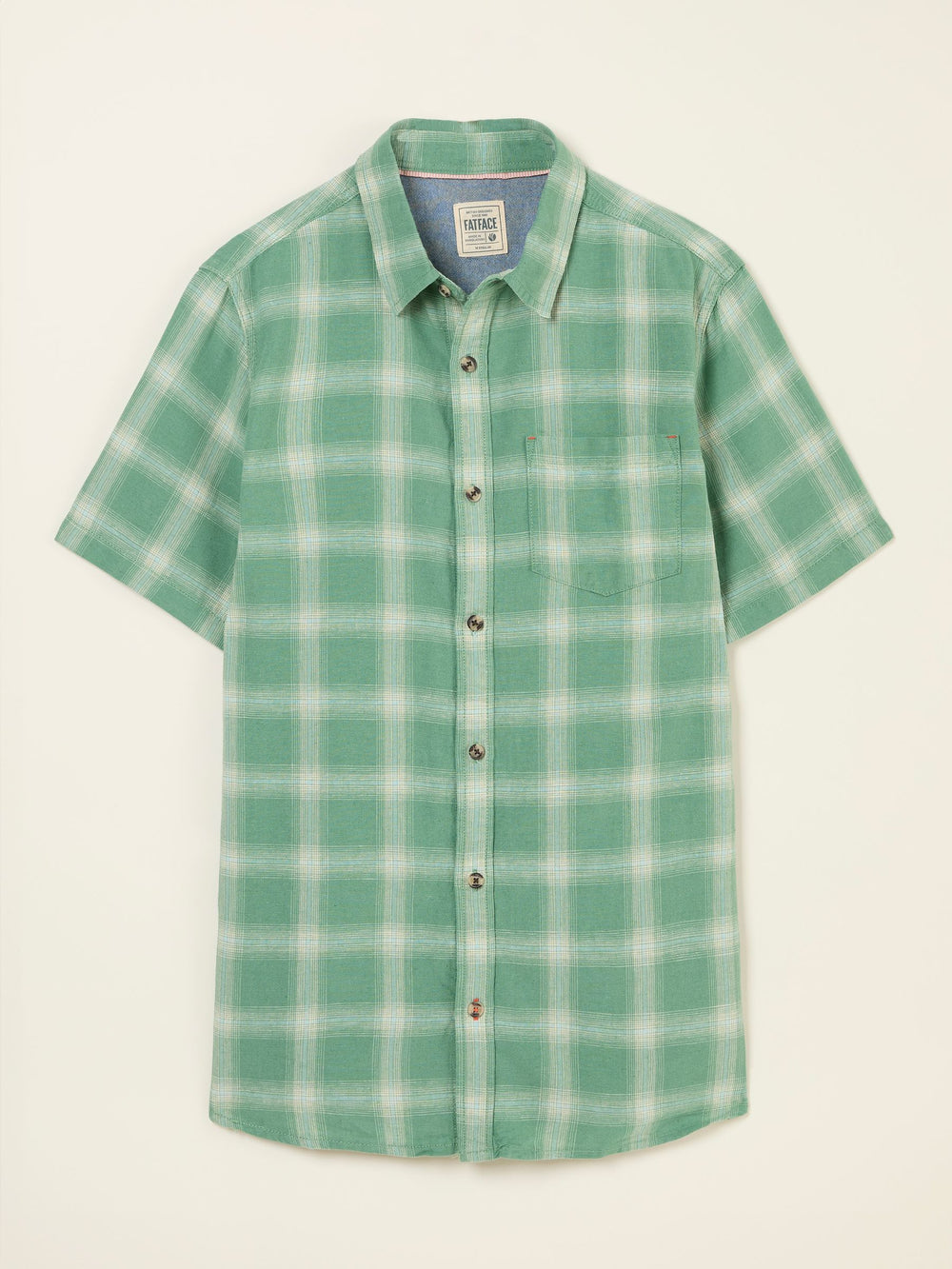 Green Short Sleeve Basel Check Shirt