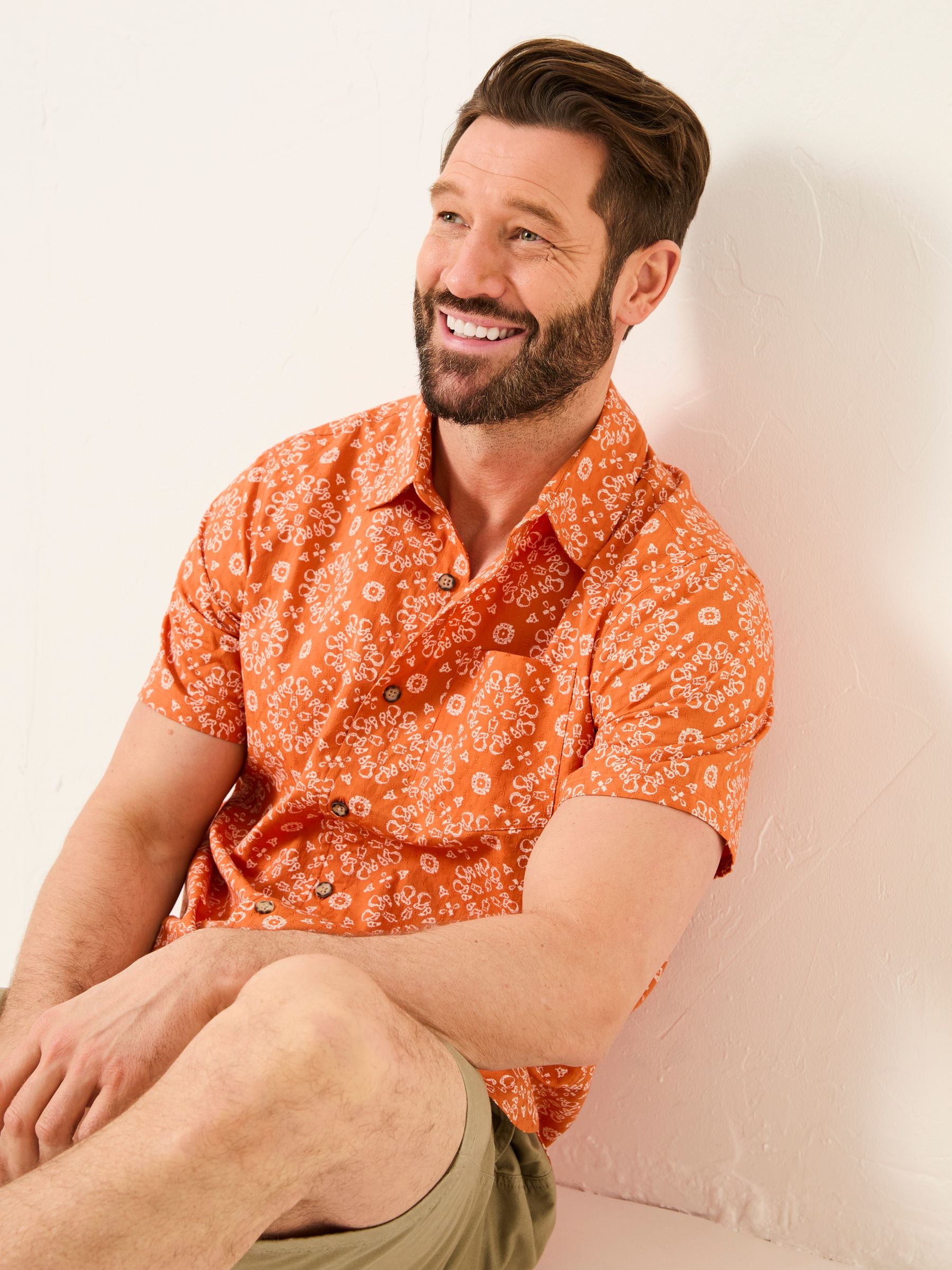 Orange Tile Short Sleeve Shirt