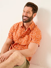 Orange Tile Short Sleeve Shirt