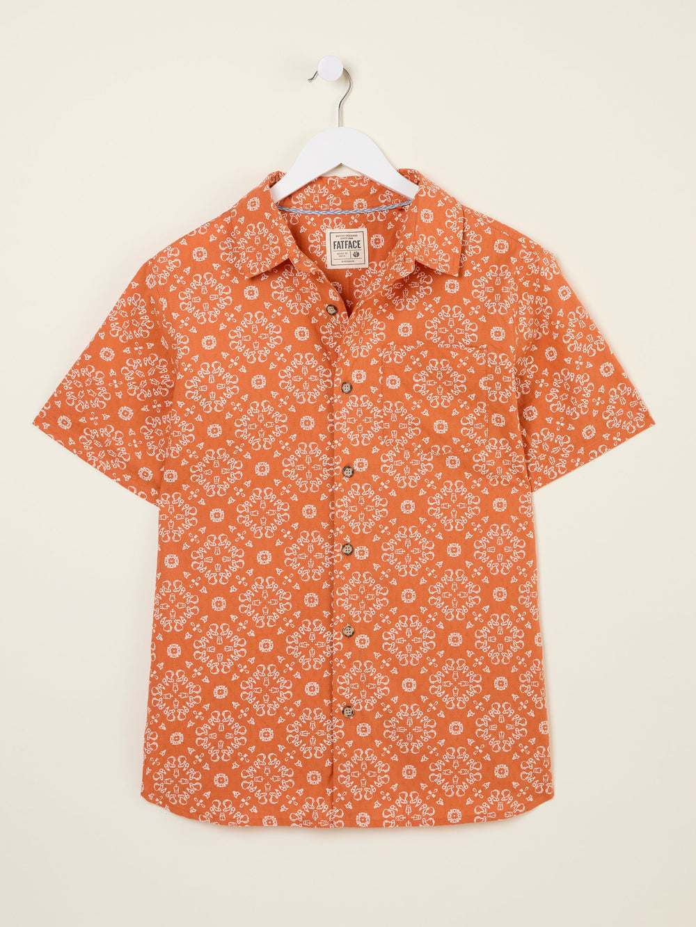 Orange Tile Short Sleeve Shirt