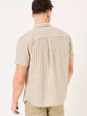 Khaki Green Short Sleeve Bray Stripe Shirt
