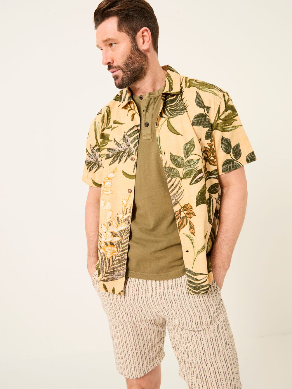 Yellow Leaf Short Sleeve Shirt