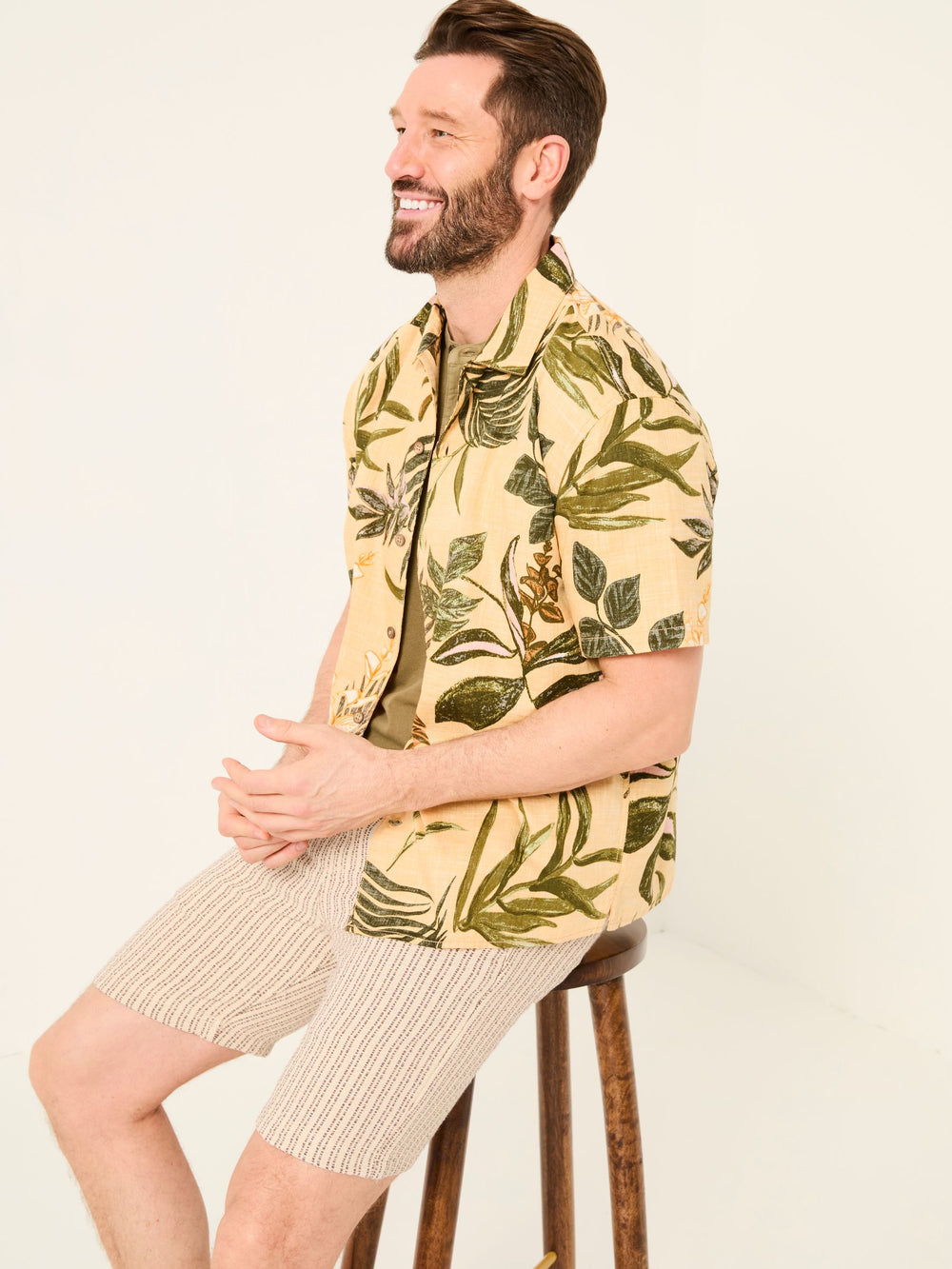 Yellow Leaf Short Sleeve Shirt