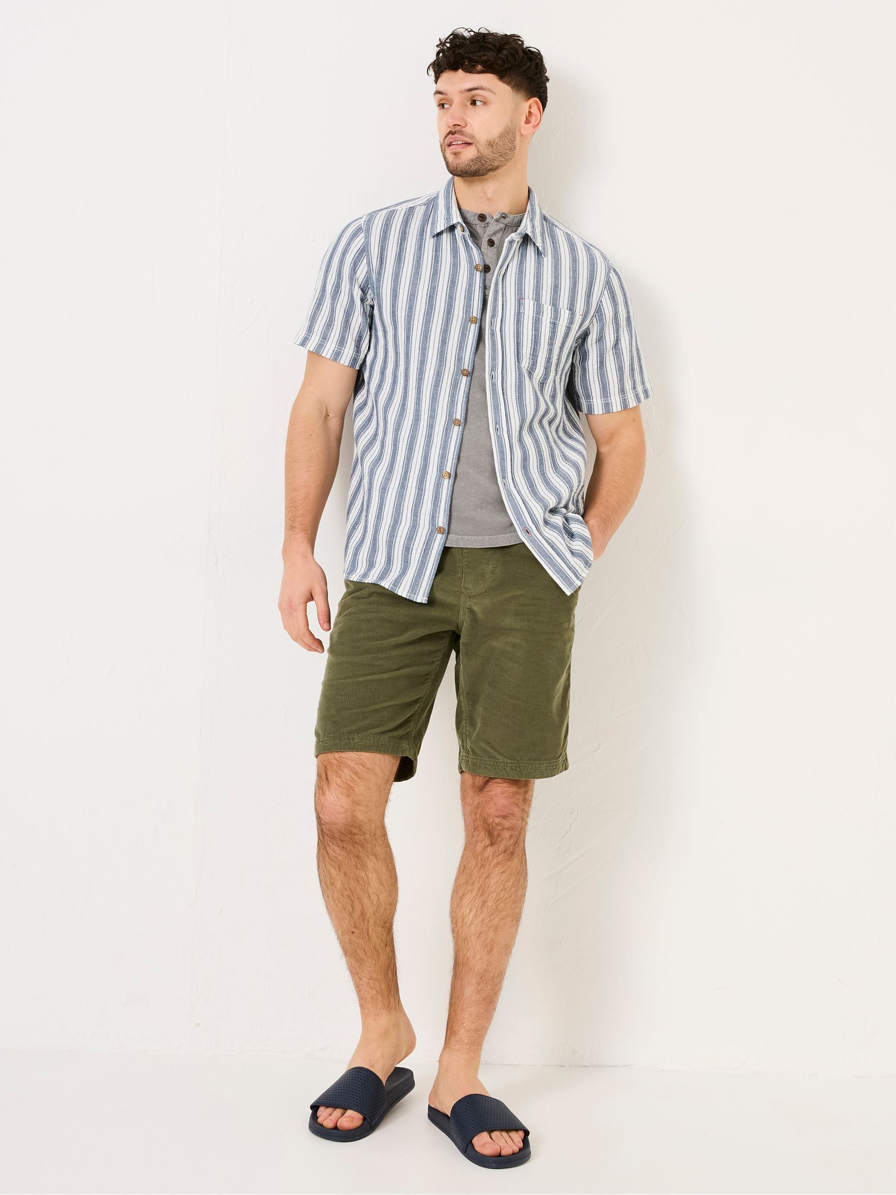 Hyde Blue Short Sleeve Stripe 100% Cotton Shirt