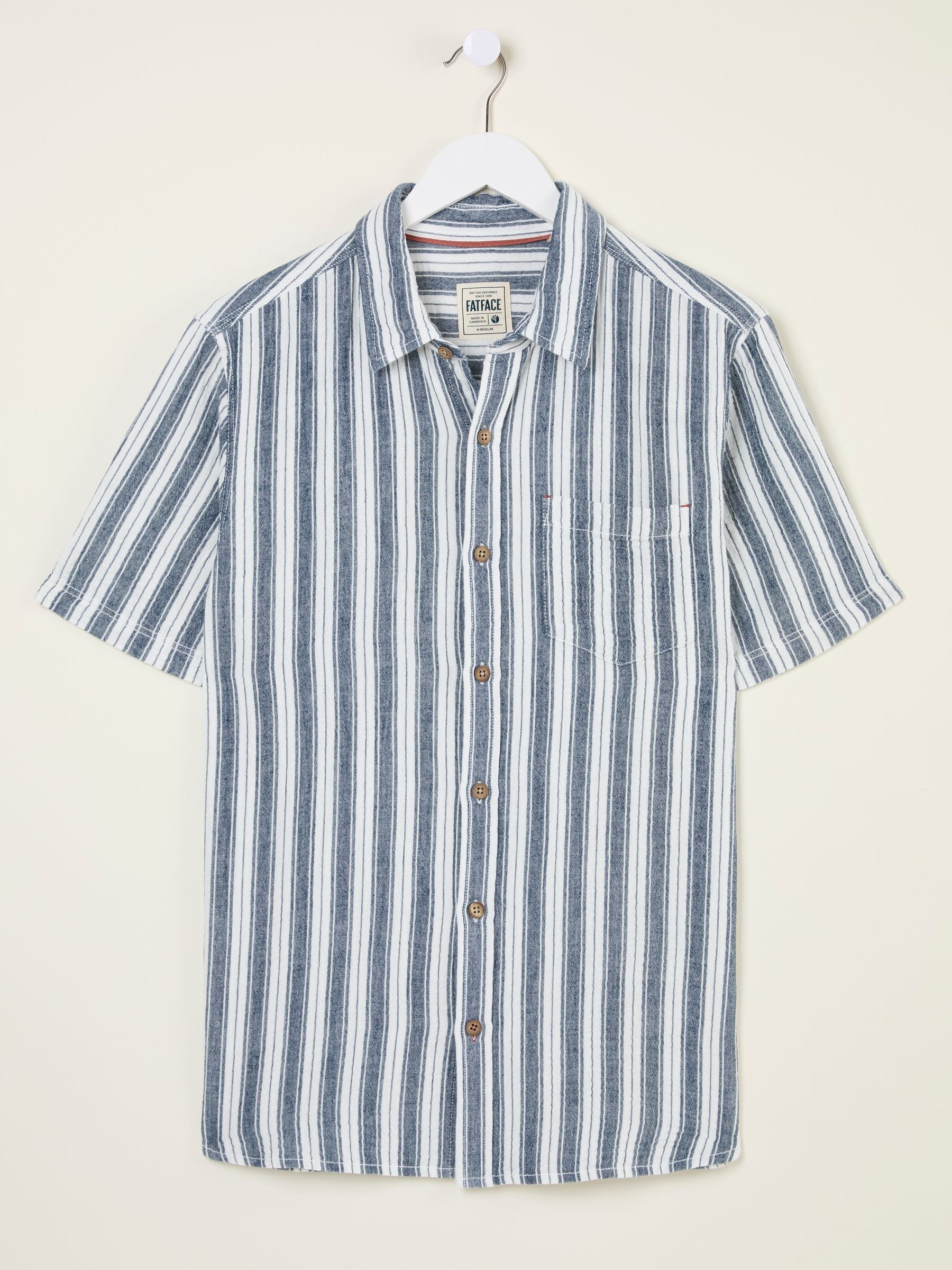 Hyde Blue Short Sleeve Stripe 100% Cotton Shirt