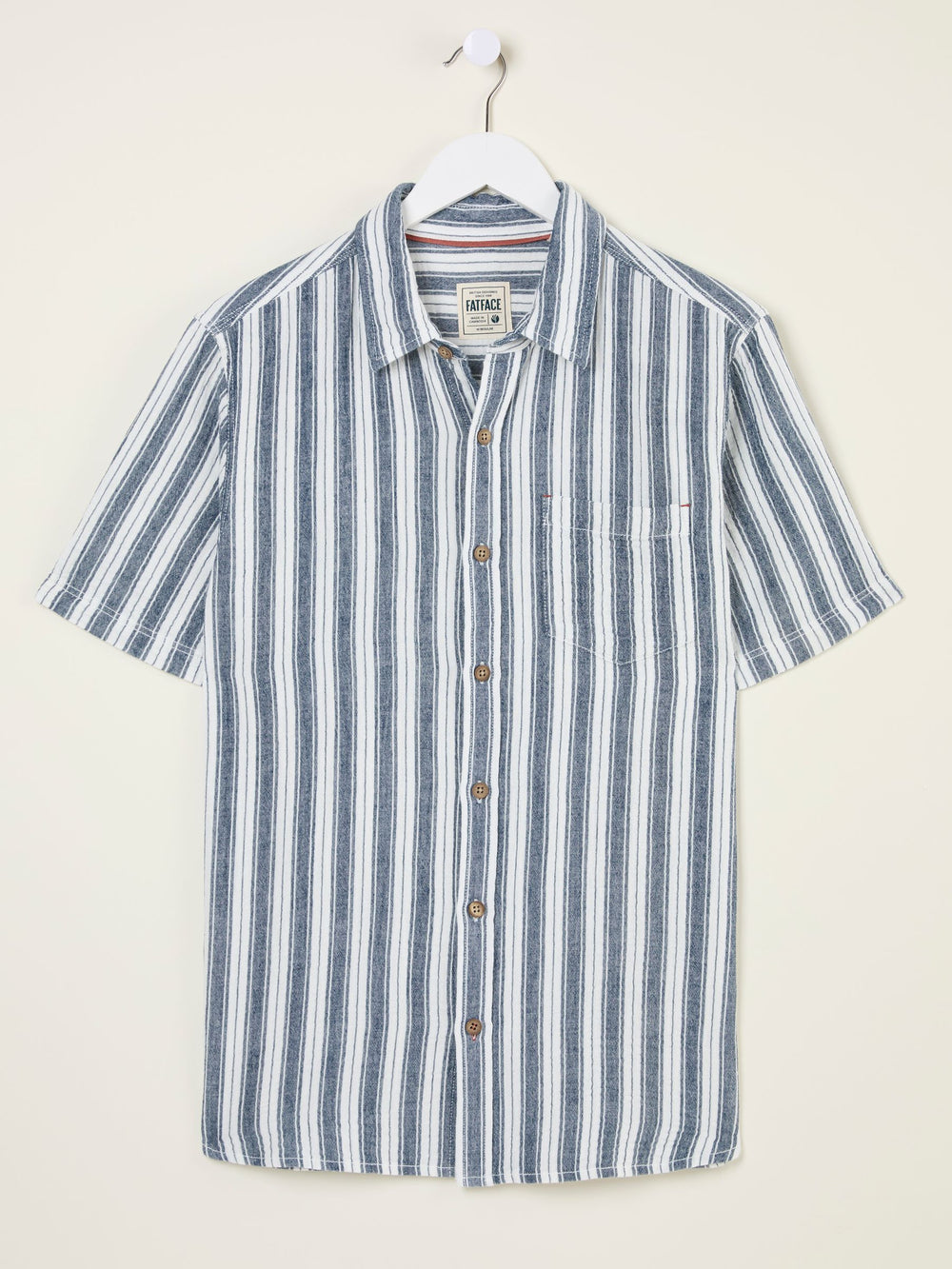 Hyde Blue Short Sleeve Stripe 100% Cotton Shirt