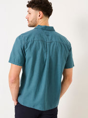 Bugle Dark Teal Blue Linen Cotton Shirt