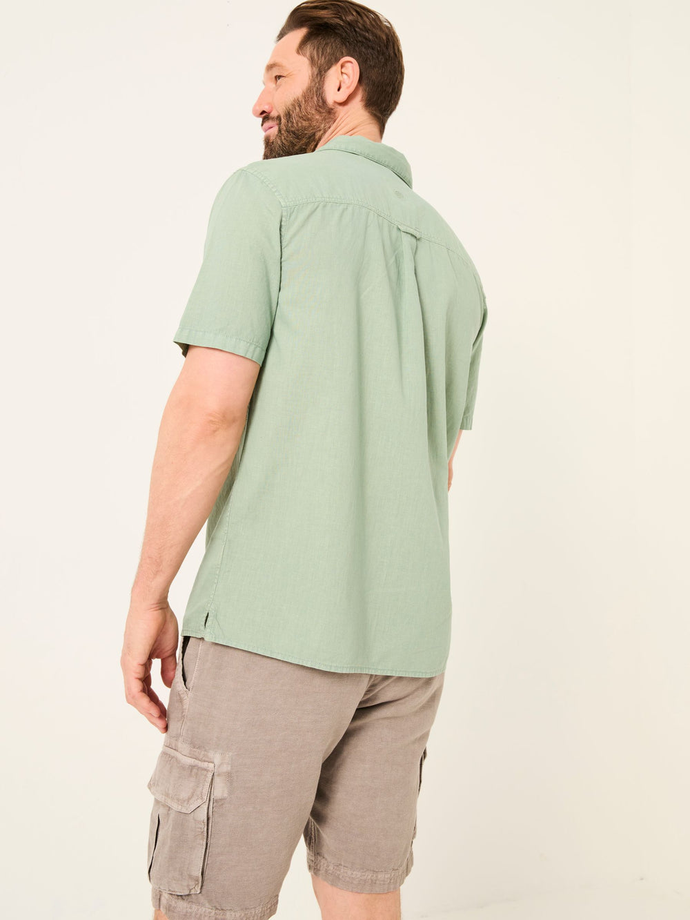 Bugle Green Linen Cotton Shirt