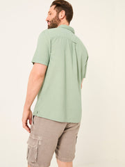 Bugle Green Linen Cotton Shirt