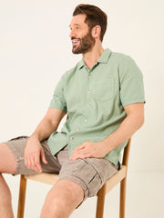 Bugle Green Linen Cotton Shirt