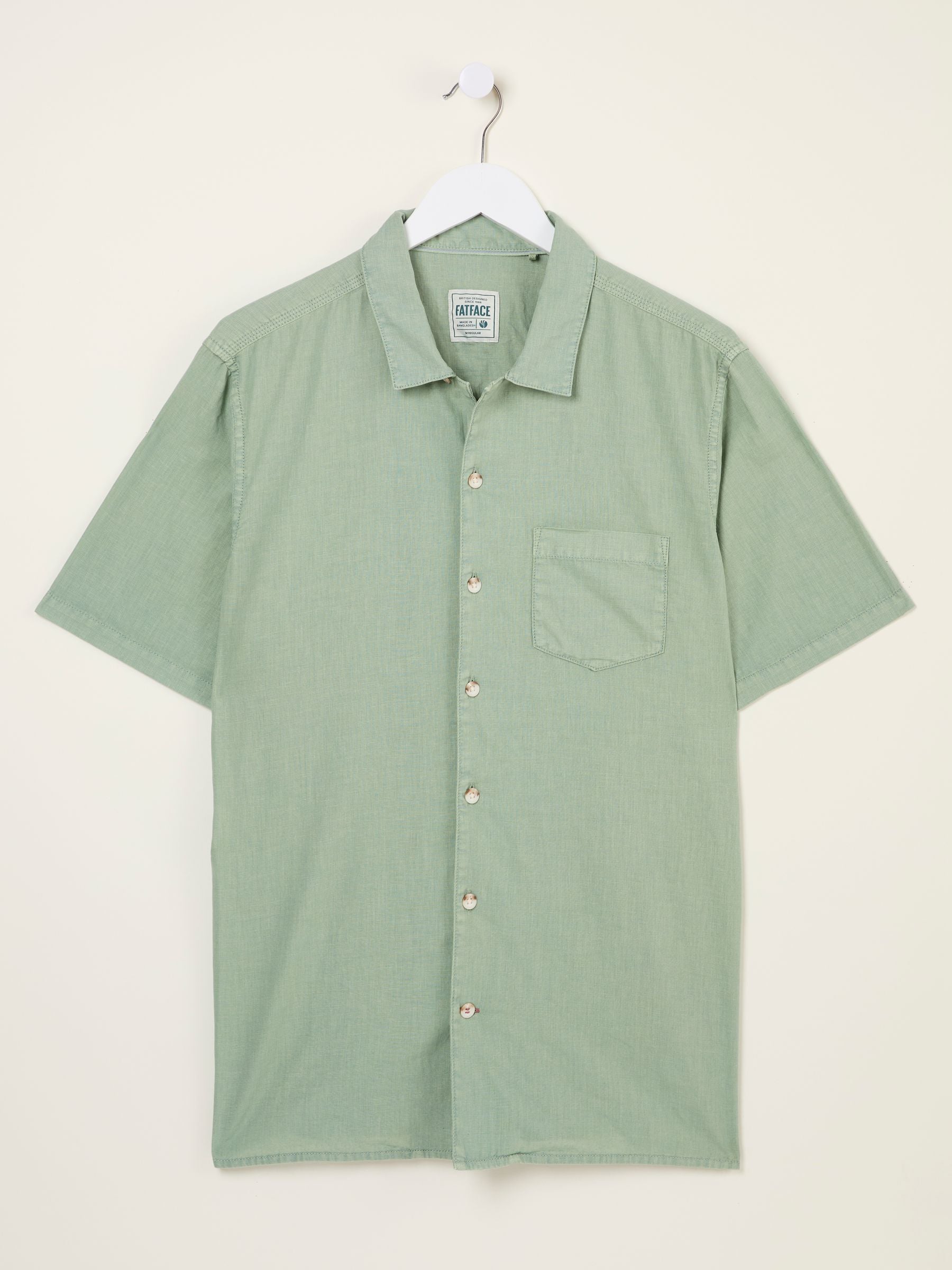 Bugle Green Linen Cotton Shirt