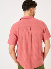 Bugle Terracotta Short Sleeve Linen Cotton Shirt