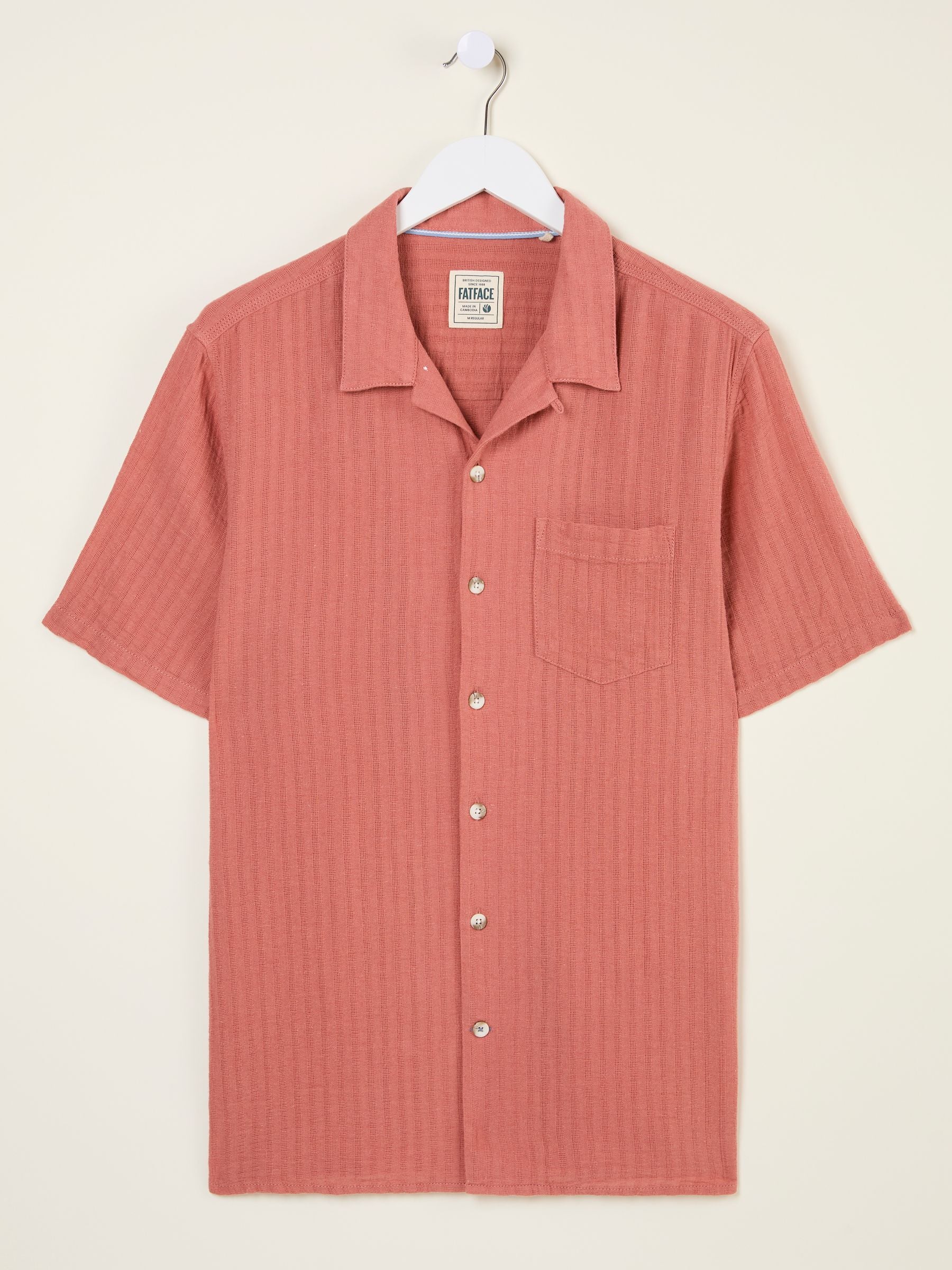 Bugle Terracotta Short Sleeve Linen Cotton Shirt