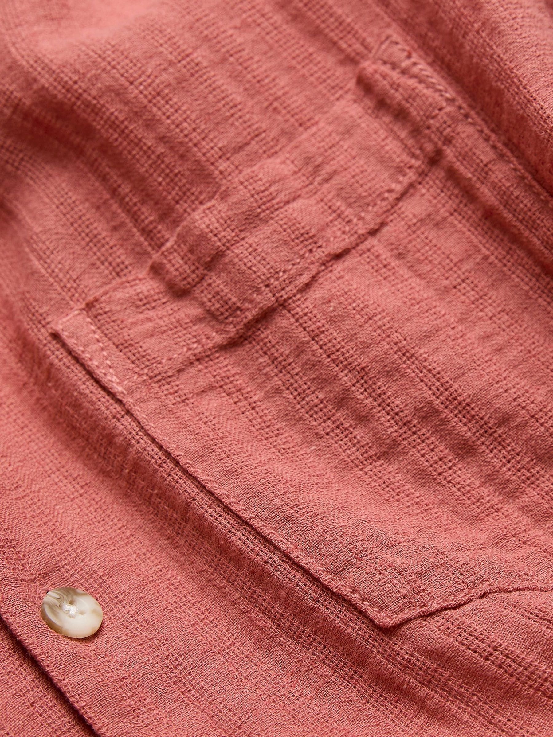 Bugle Terracotta Short Sleeve Linen Cotton Shirt