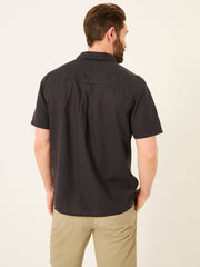 Bugle Black Linen Cotton Shirt