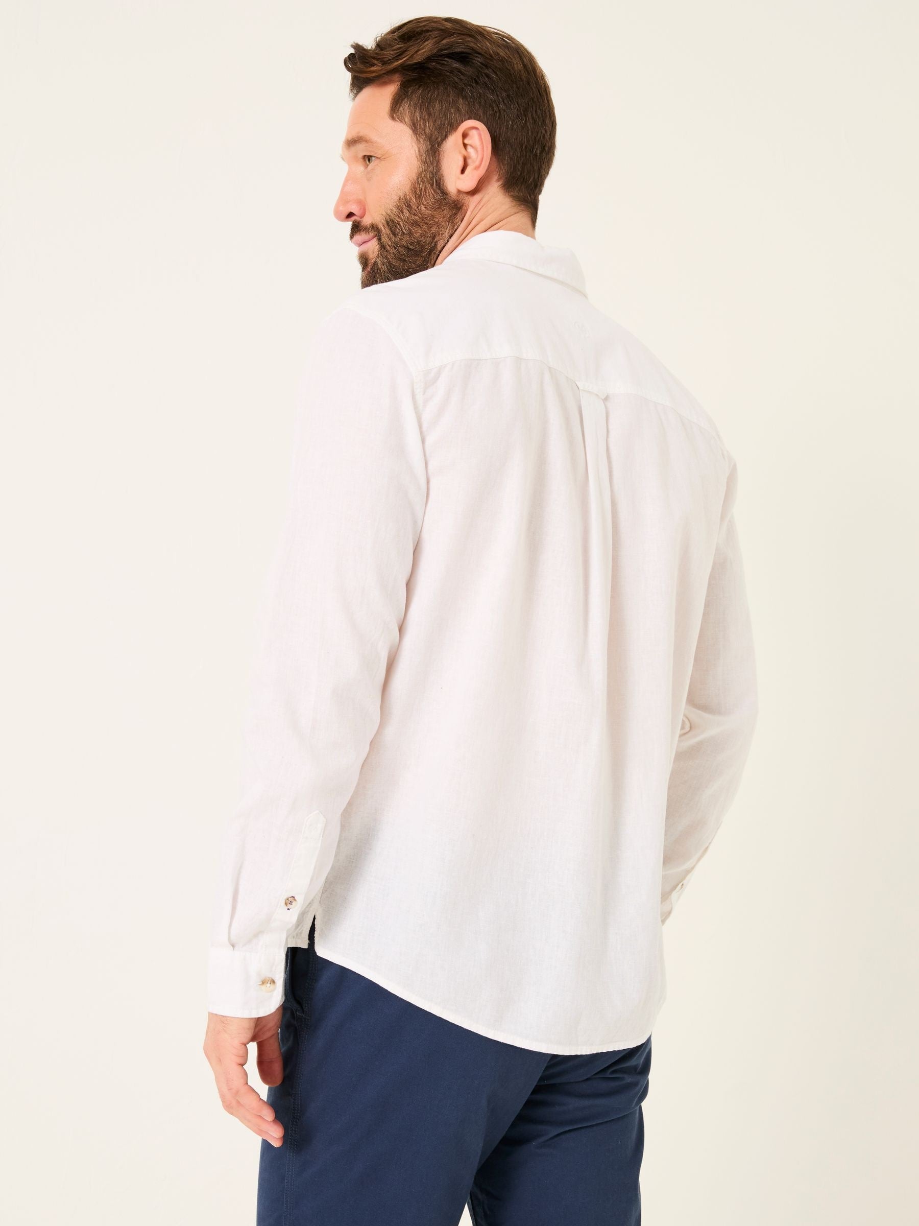 Bugle White Linen Cotton Shirt