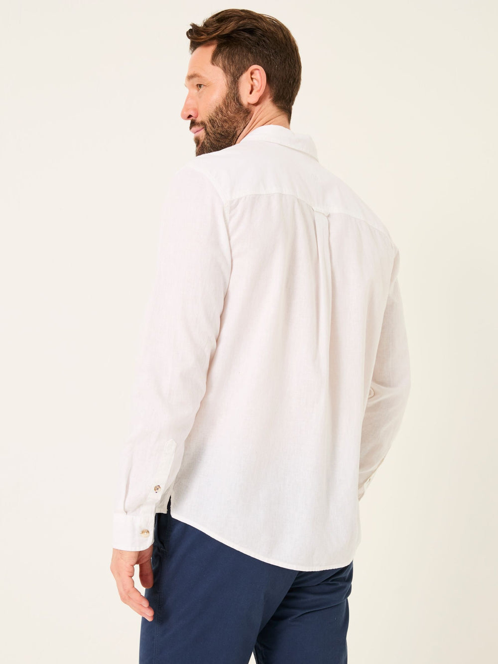 Bugle White Linen Cotton Shirt