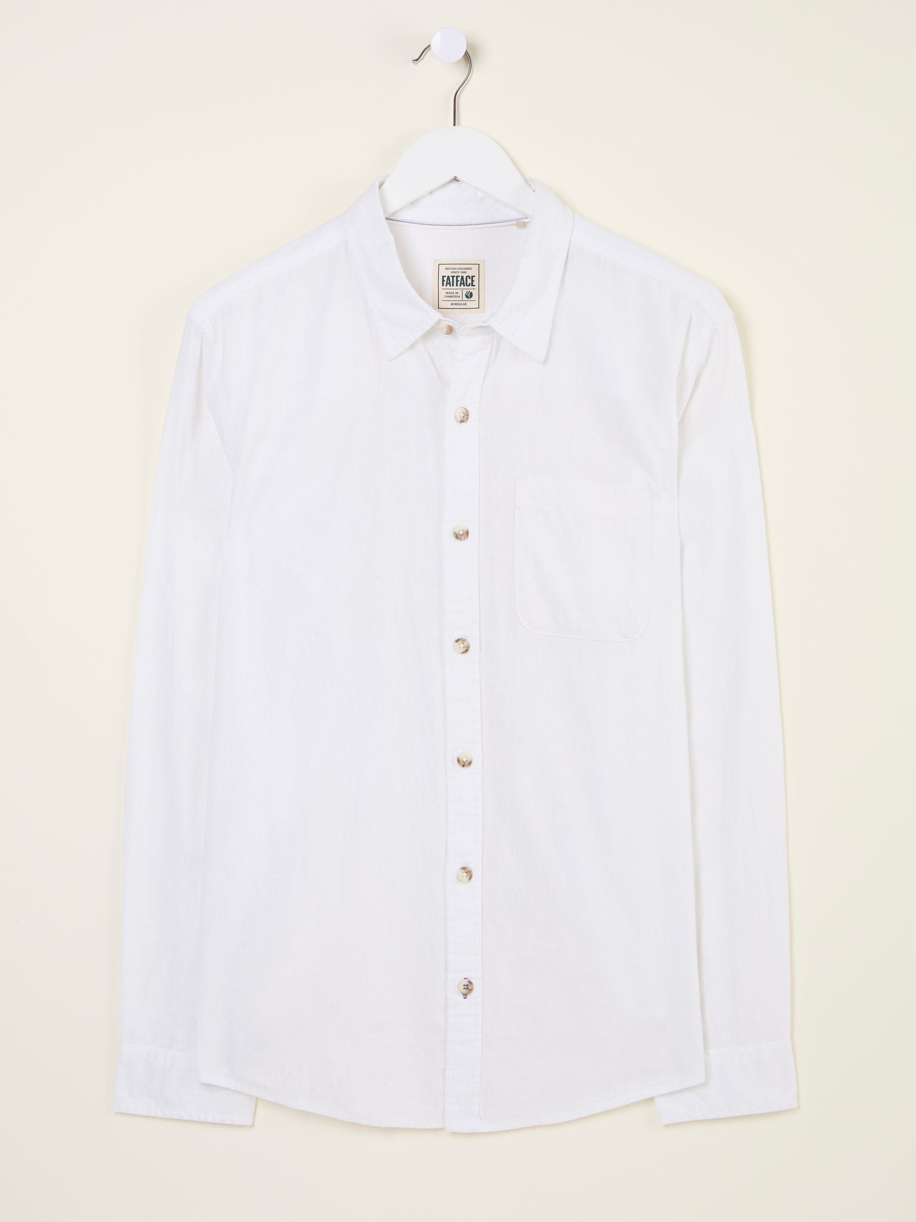 Bugle White Linen Cotton Shirt