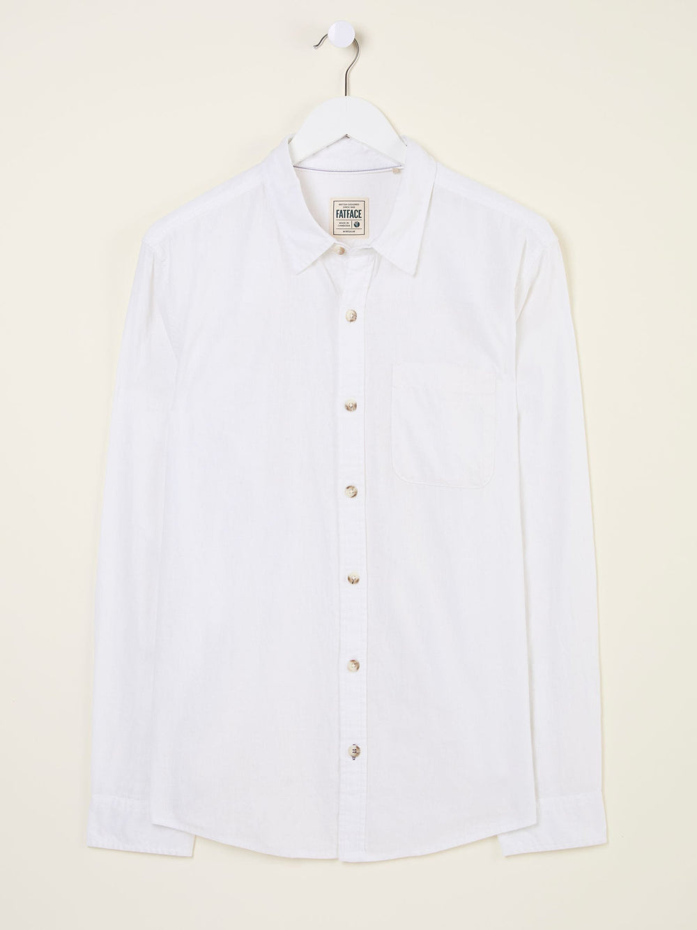 Bugle White Linen Cotton Shirt