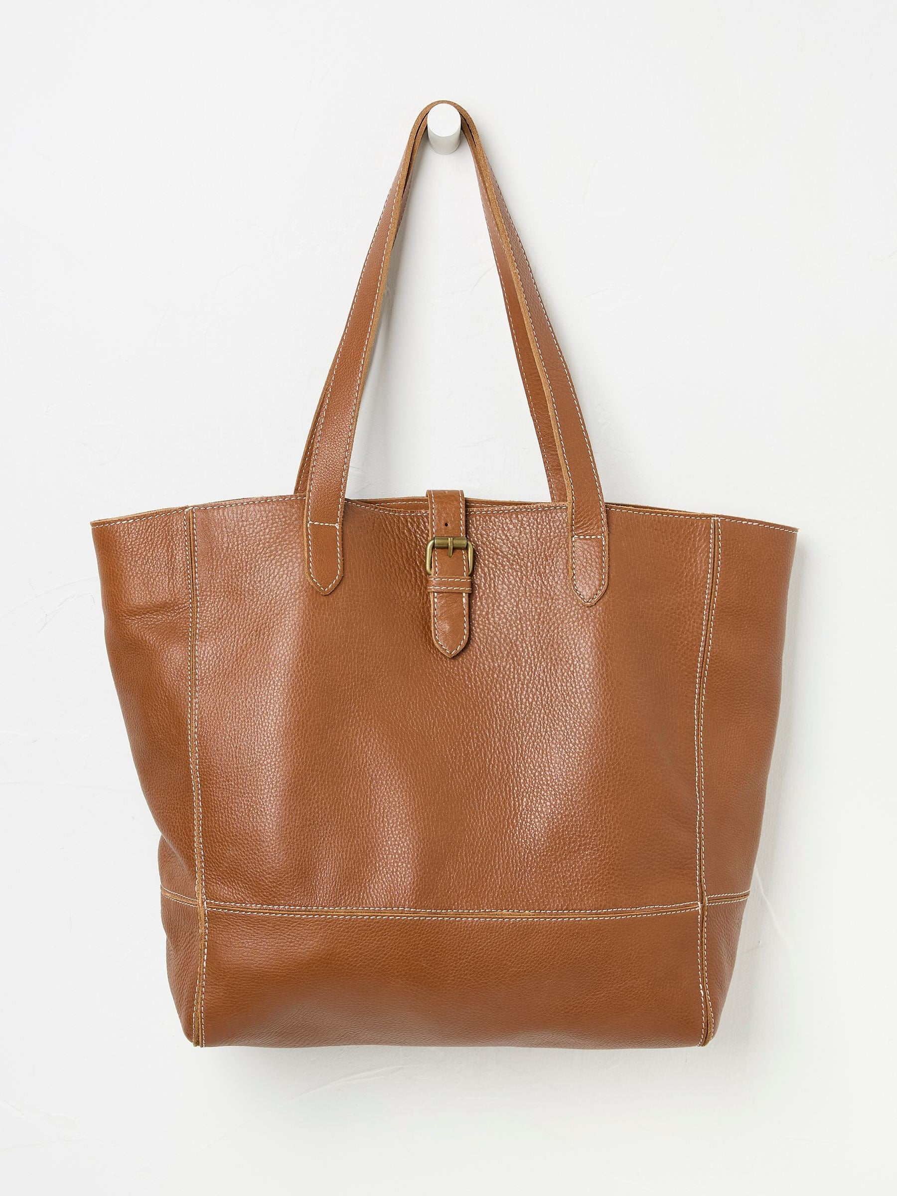 Olivia Tan Brown Leather Tote Bag