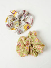 Green Beeble Printed Scrunchies 2 Pack