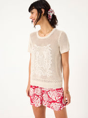 Natural Crab Pattern Knitted T Shirt