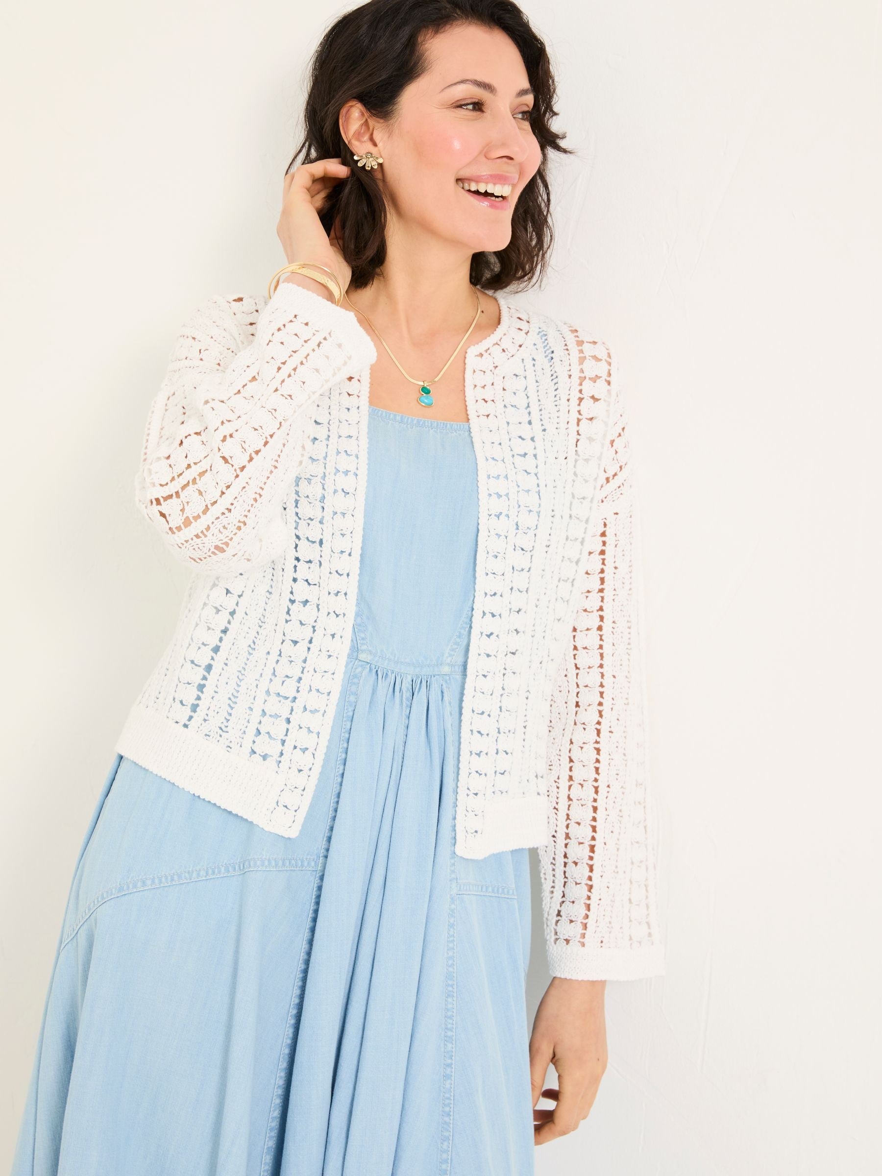 Florence White Knitted Cardigan