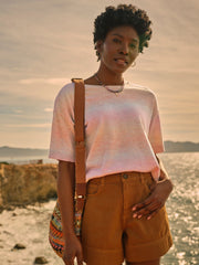 Pink Ombre Stripe Knitted Tee