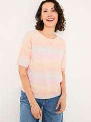 Pink Ombre Stripe Knitted Tee