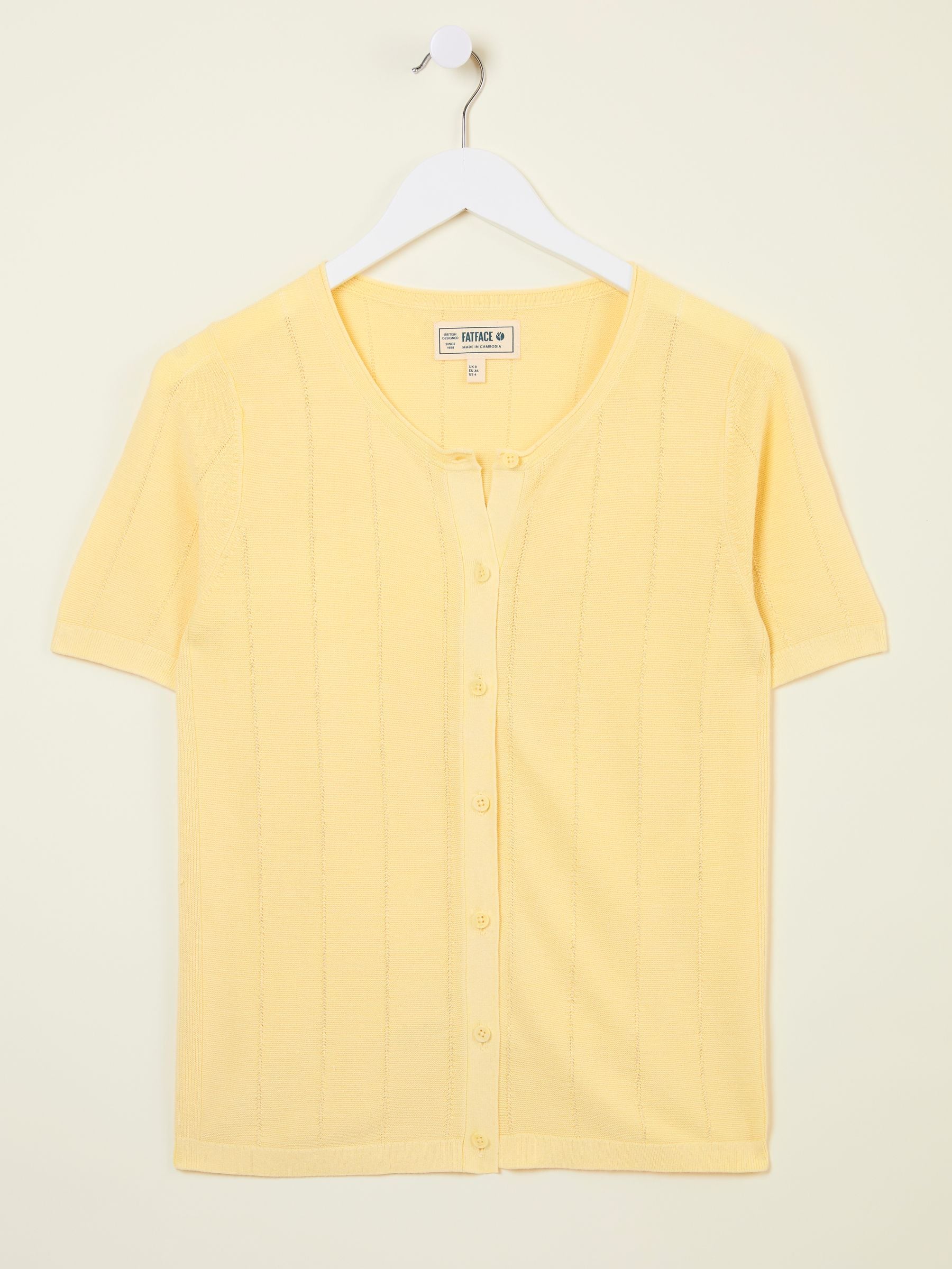 Lili Yellow Laundered Short Sleeve Cardigan