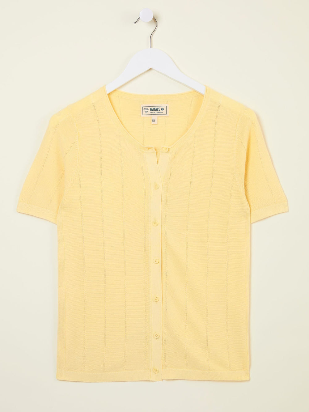 Lili Yellow Laundered Short Sleeve Cardigan