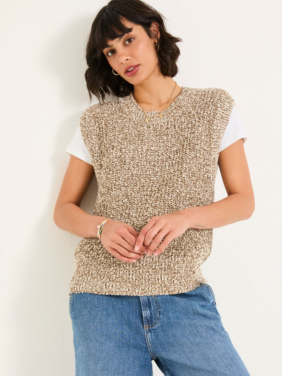 Ari Natural Knitted Tape Yarn Tank