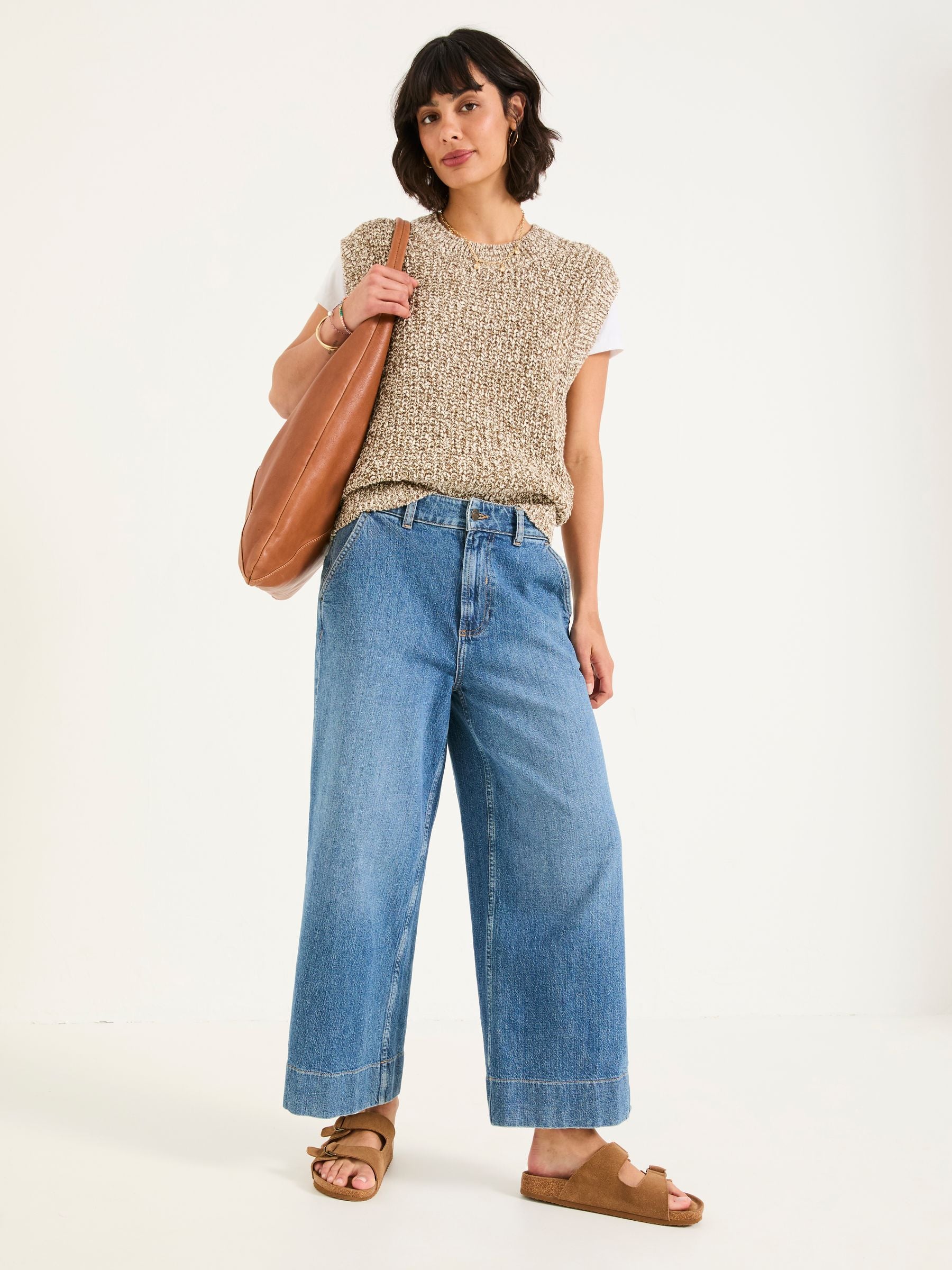Ari Natural Knitted Tape Yarn Tank