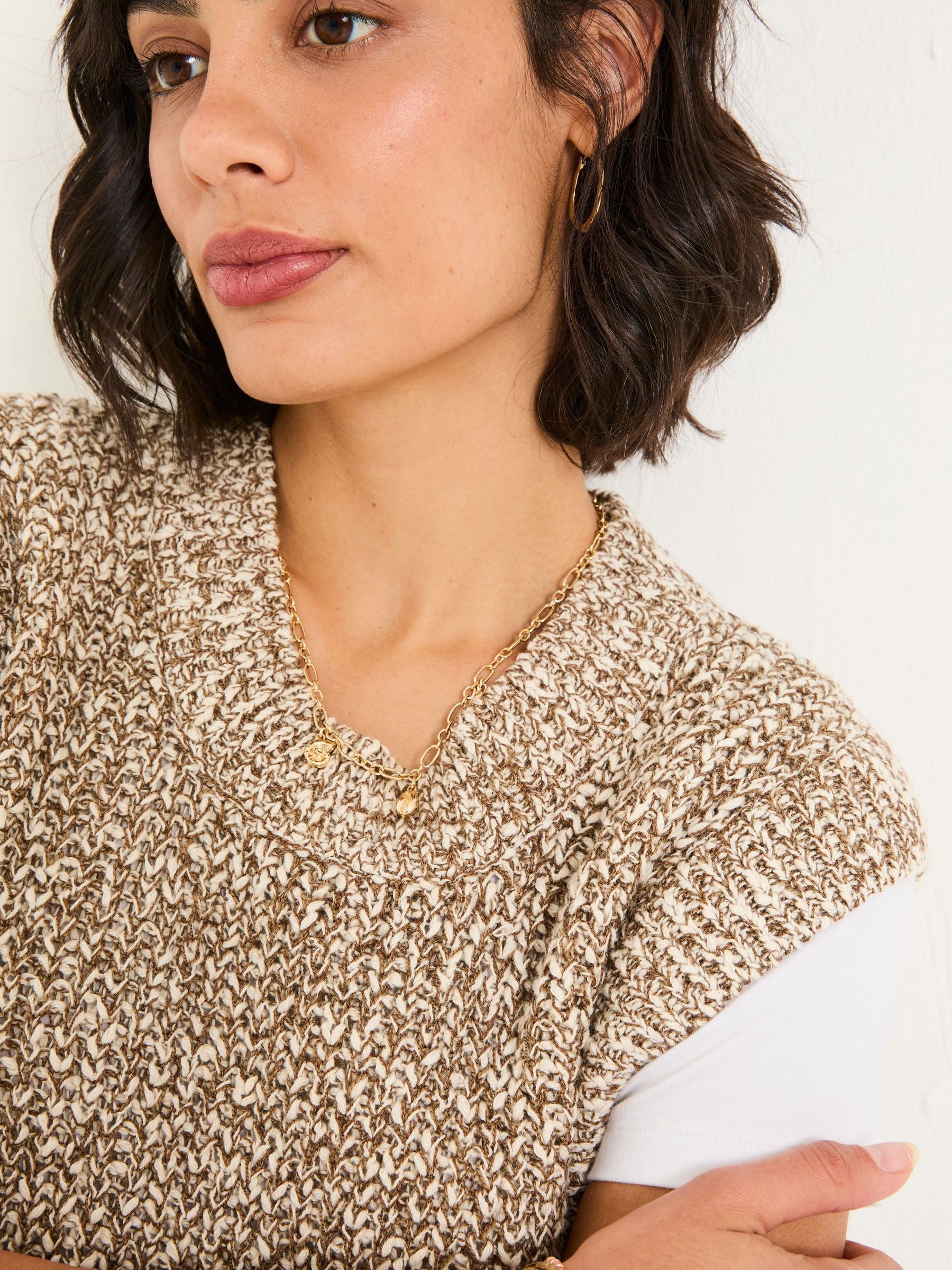 Ari Natural Knitted Tape Yarn Tank