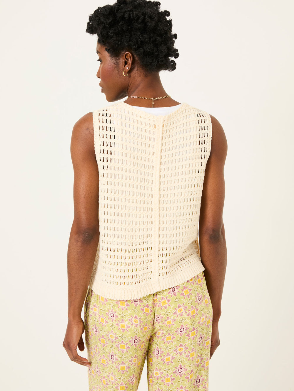 Ivory Beeble Button Tank