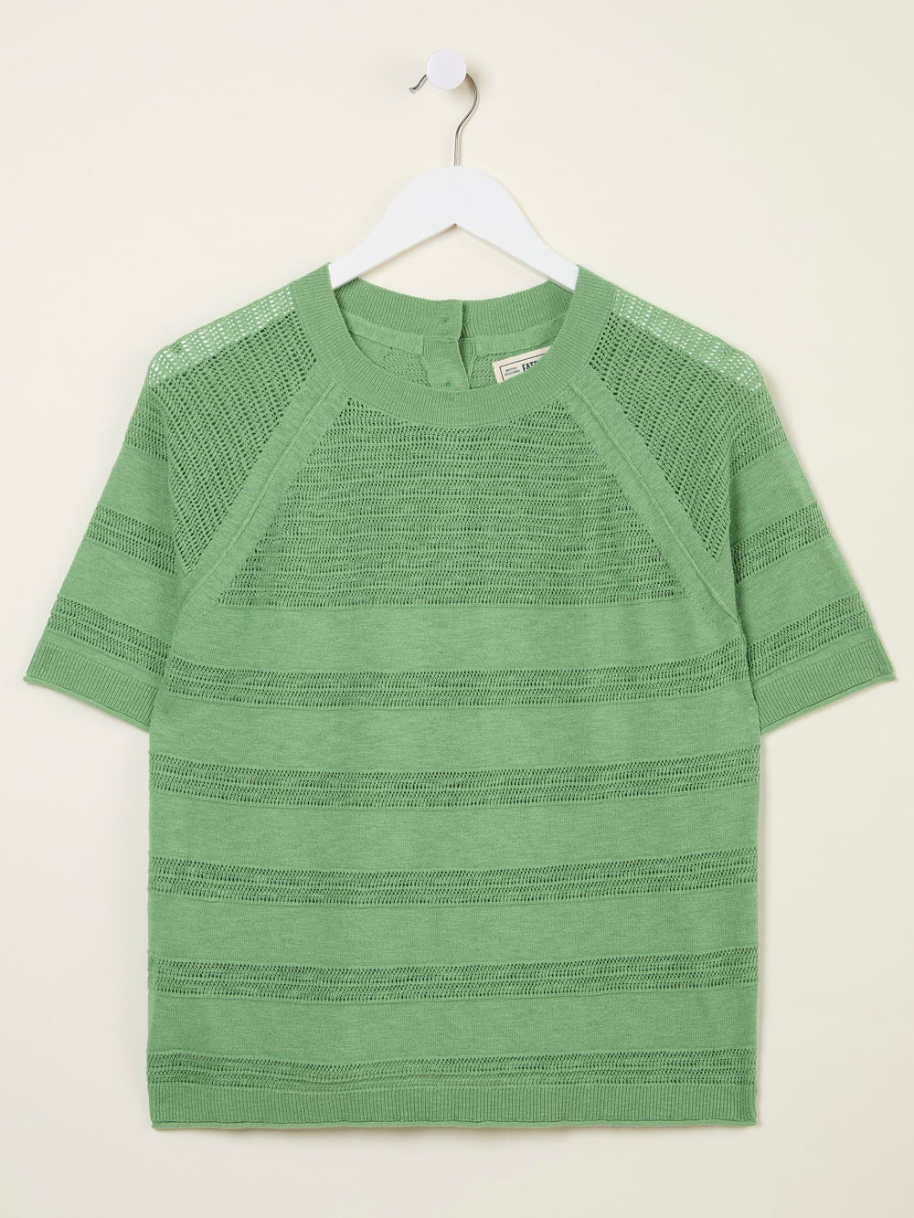 Zandra Green Cotton Linen T Shirt