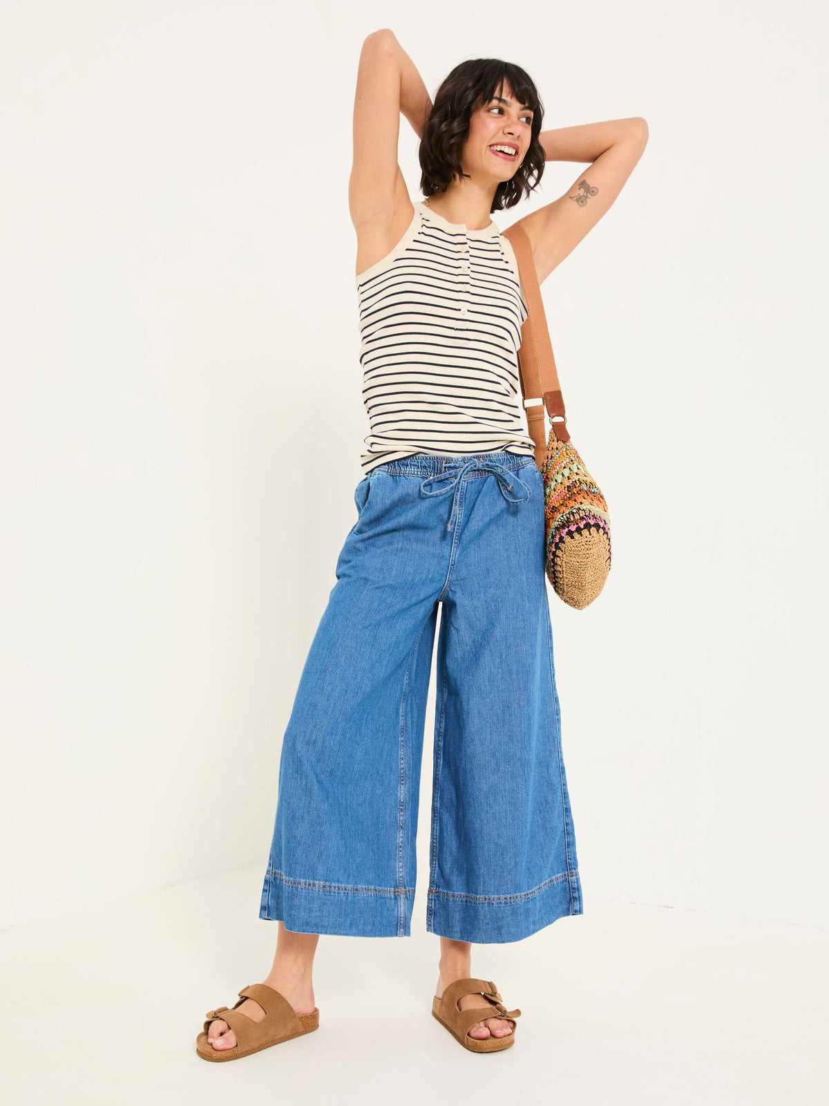 Holly Indigo Blue Wide Leg 100% Cotton Culottes