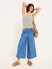 Holly Indigo Blue Wide Leg 100% Cotton Culottes