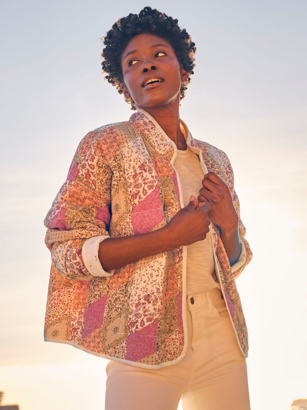 Evie Multi Air Patchwork Quilted Patchwork Jacket