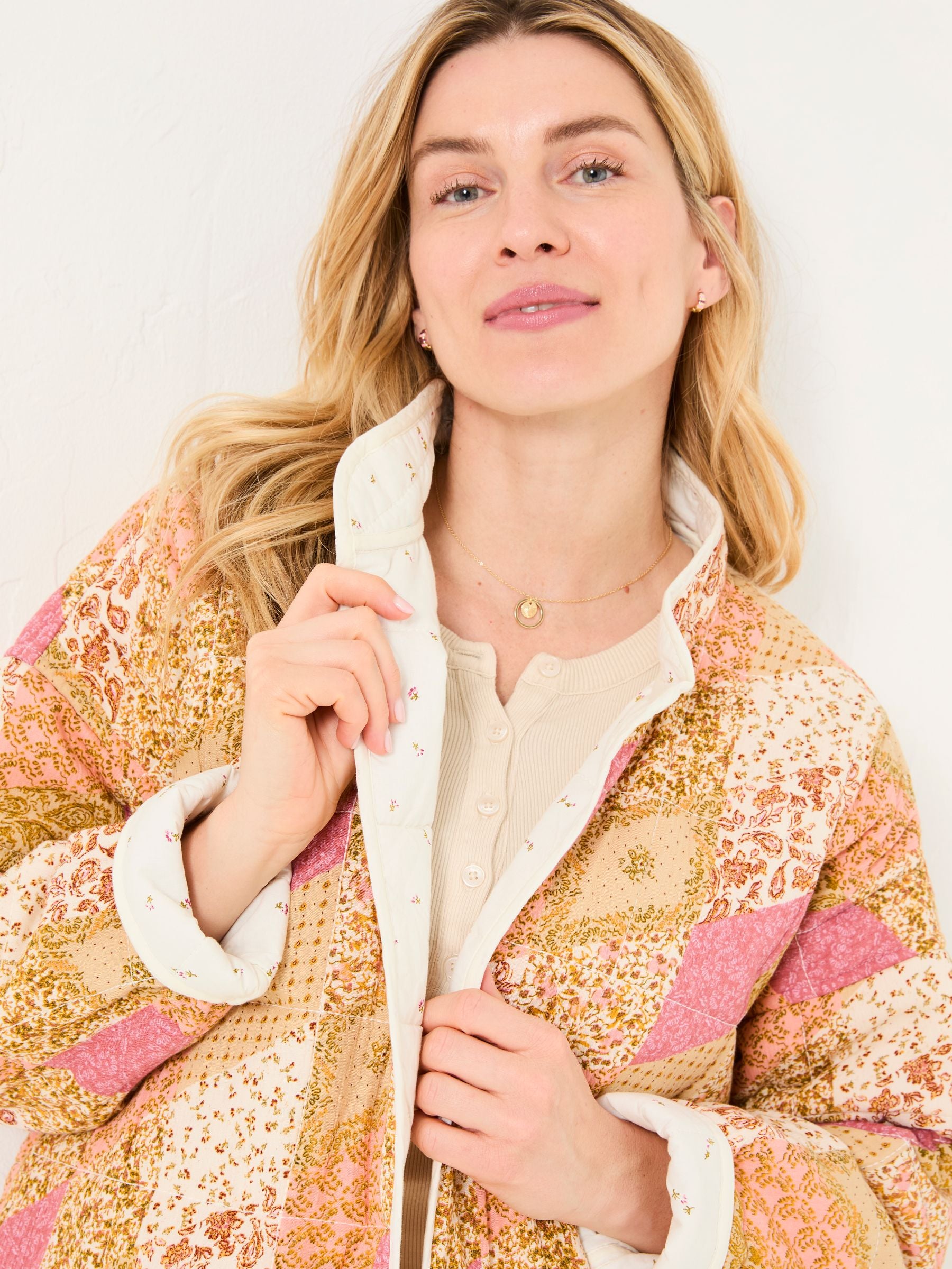Evie Multi Air Patchwork Quilted Patchwork Jacket