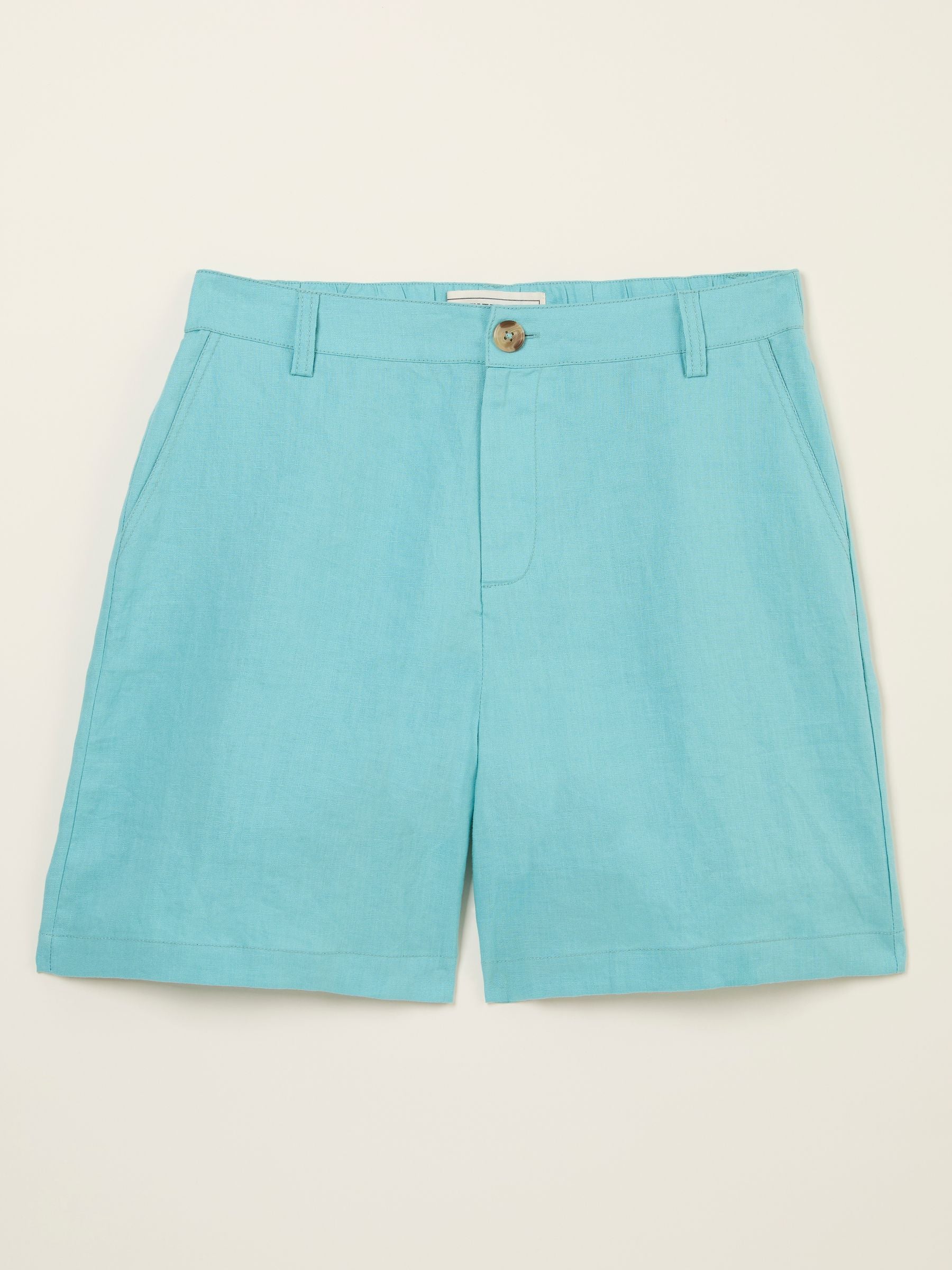 Nell Turquoise Blue Linen Shorts