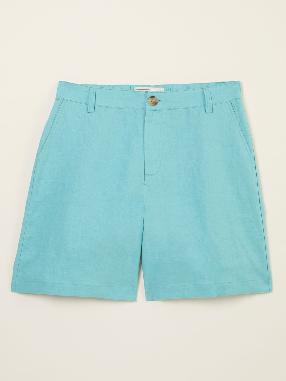 Nell Turquoise Blue Linen Shorts