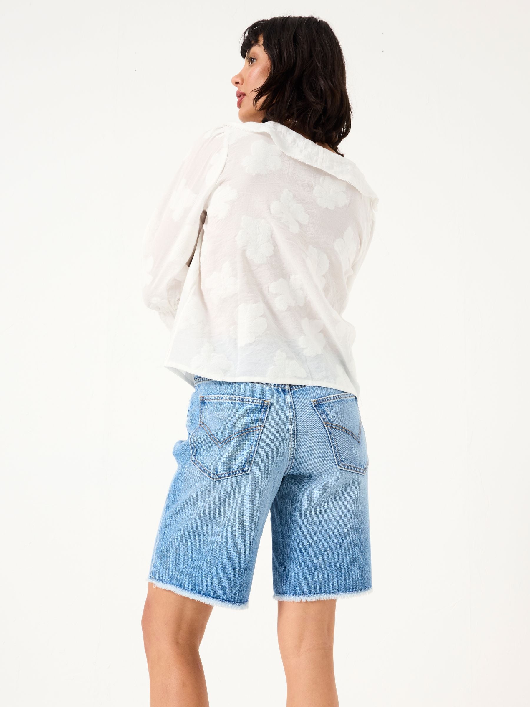 Isabella Light Blue Denim Bermuda Shorts