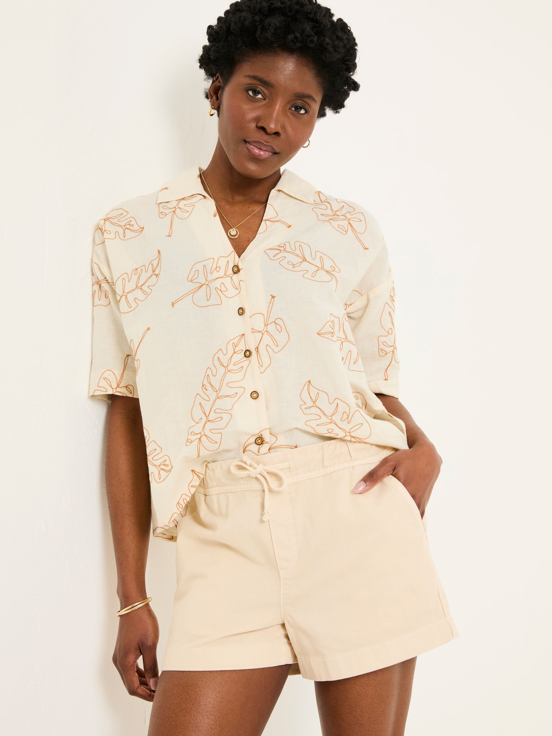 Ashby Natural Drawstring Shorts