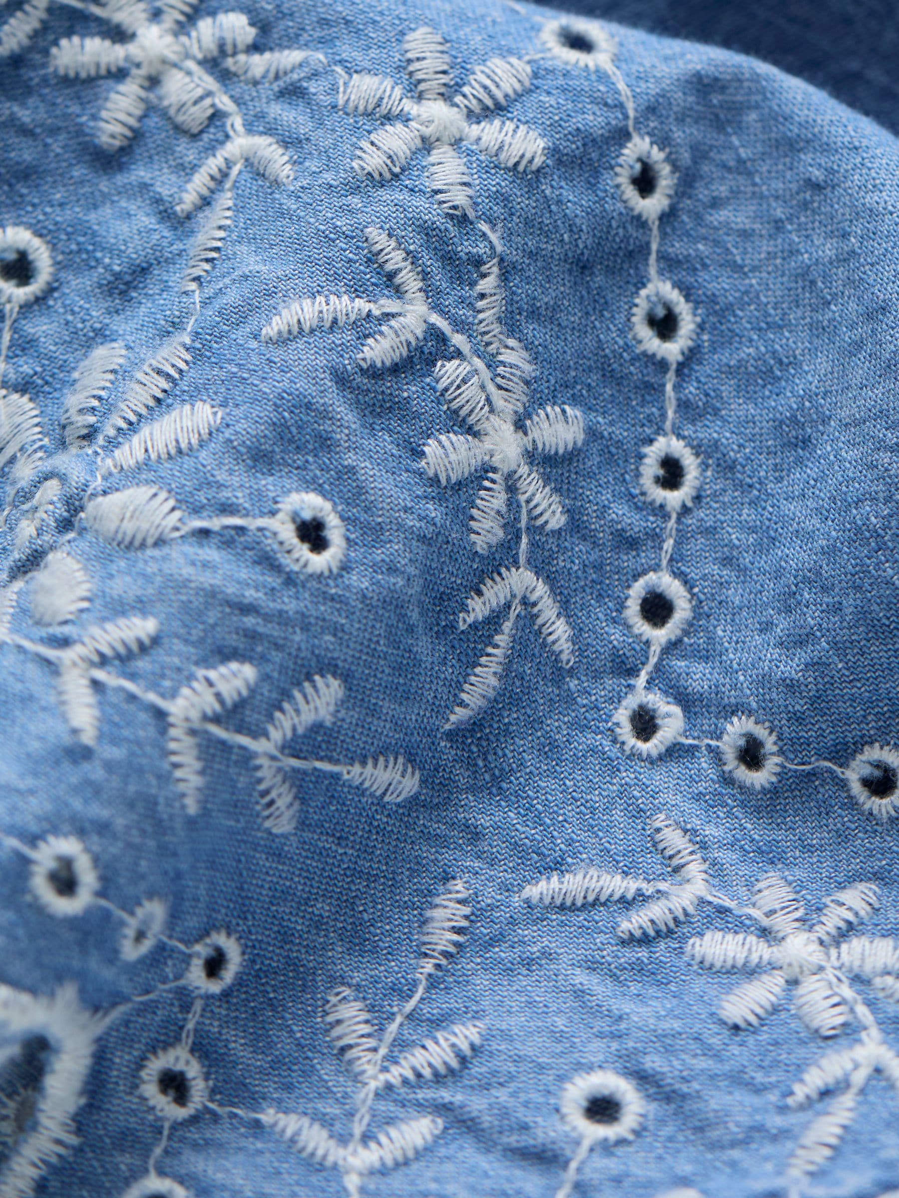 Broderie Shorts Chambray Blue Beeble Broderie Shorts
