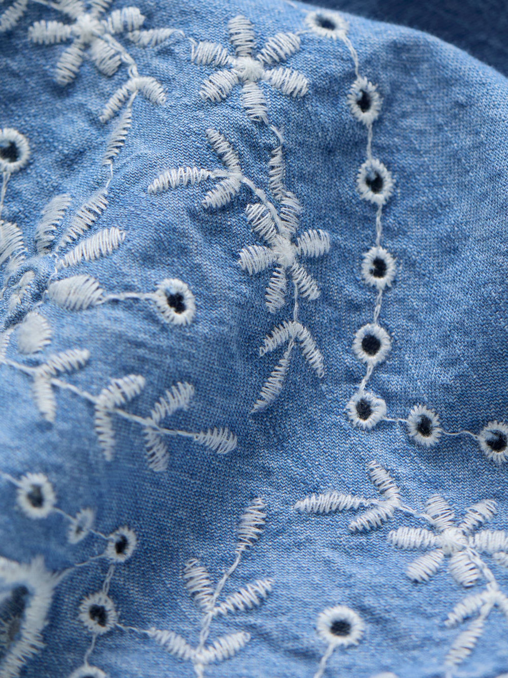 Broderie Shorts Chambray Blue Beeble Broderie Shorts