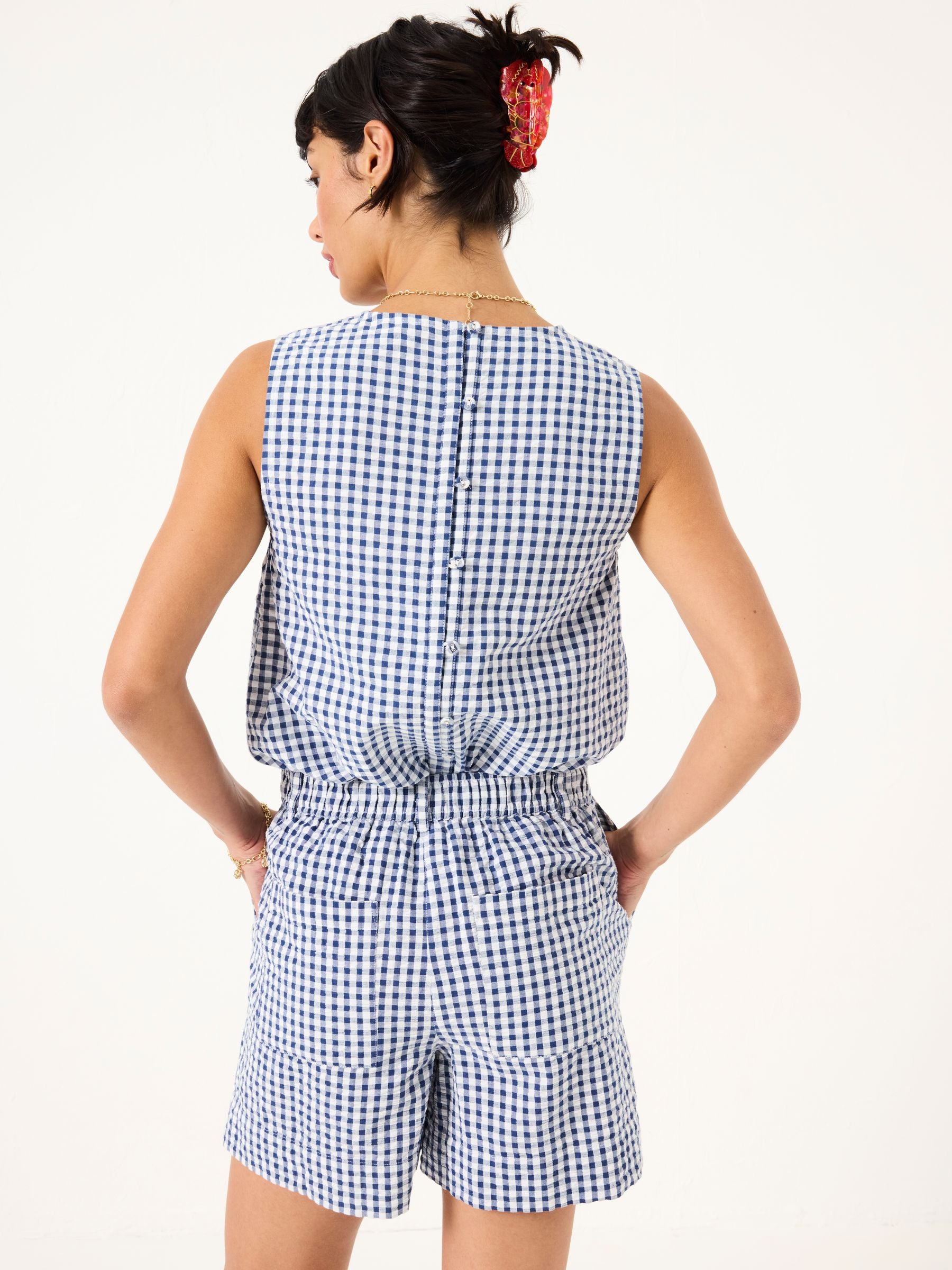 Nell Navy Gingham Shorts